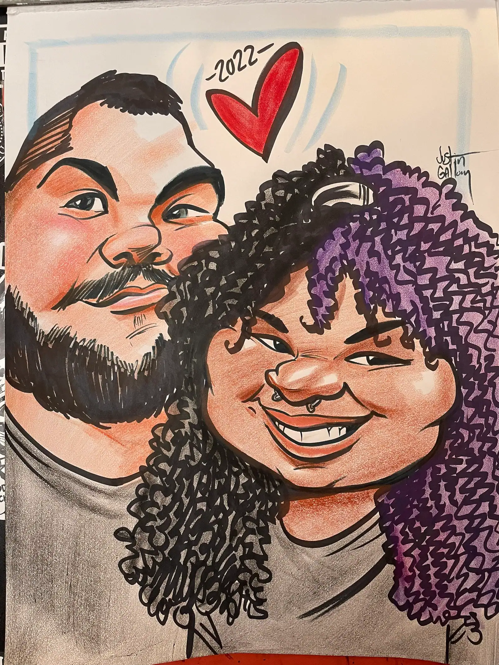 2-Faces Color Caricature Portrait