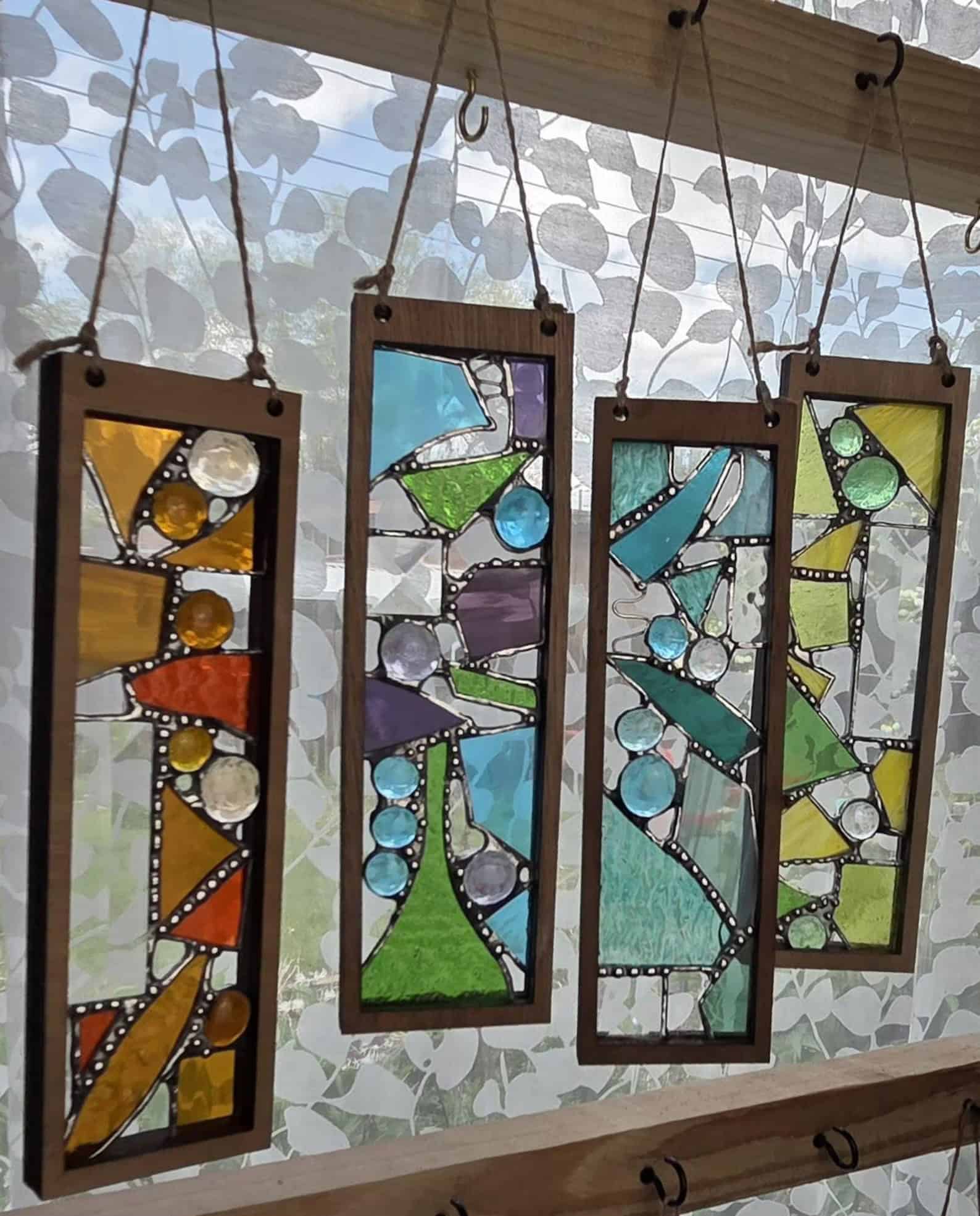 Stained Glass Suncatcher Narrow Panel Abstract