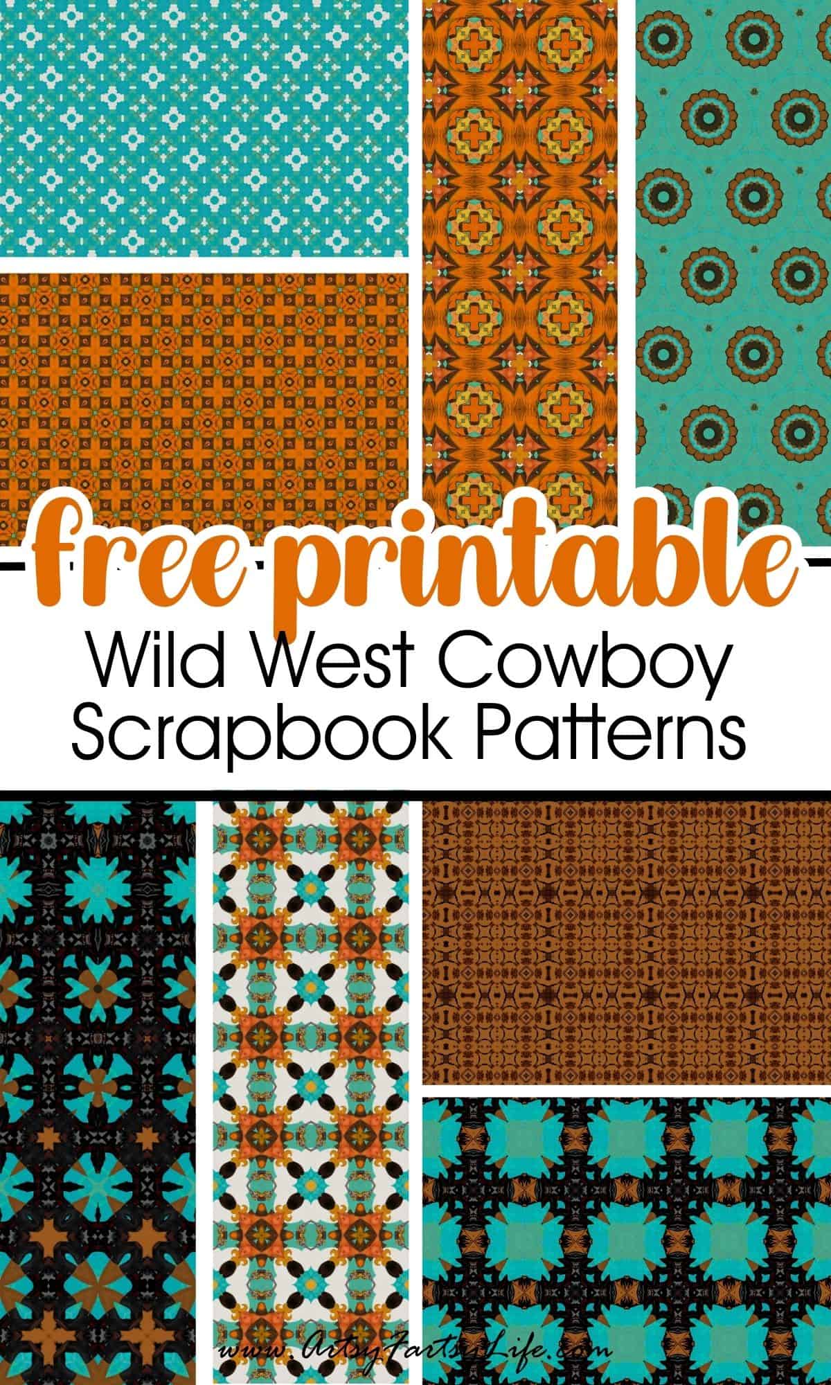 Wild West Cowboy Scrapbook Patterns - Free Printables