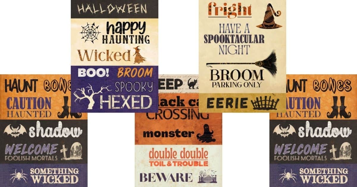 Spooktacular Free Printable - Halloween Words with Vintage Charm