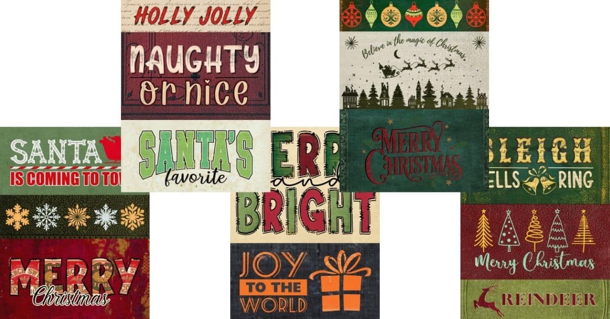 Vintage-Inspired Christmas Words – Free Printable Set for Holiday Journals & Crafts