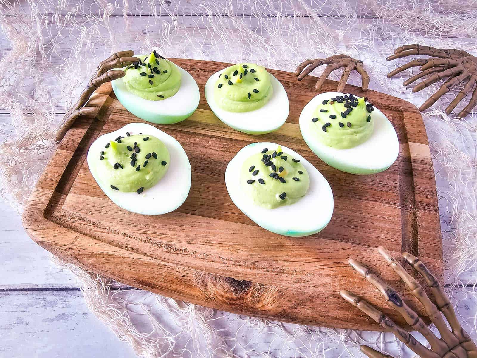 Green Deviled Eggs For A Halloween Party Green Deviled Eggs For A Halloween Party