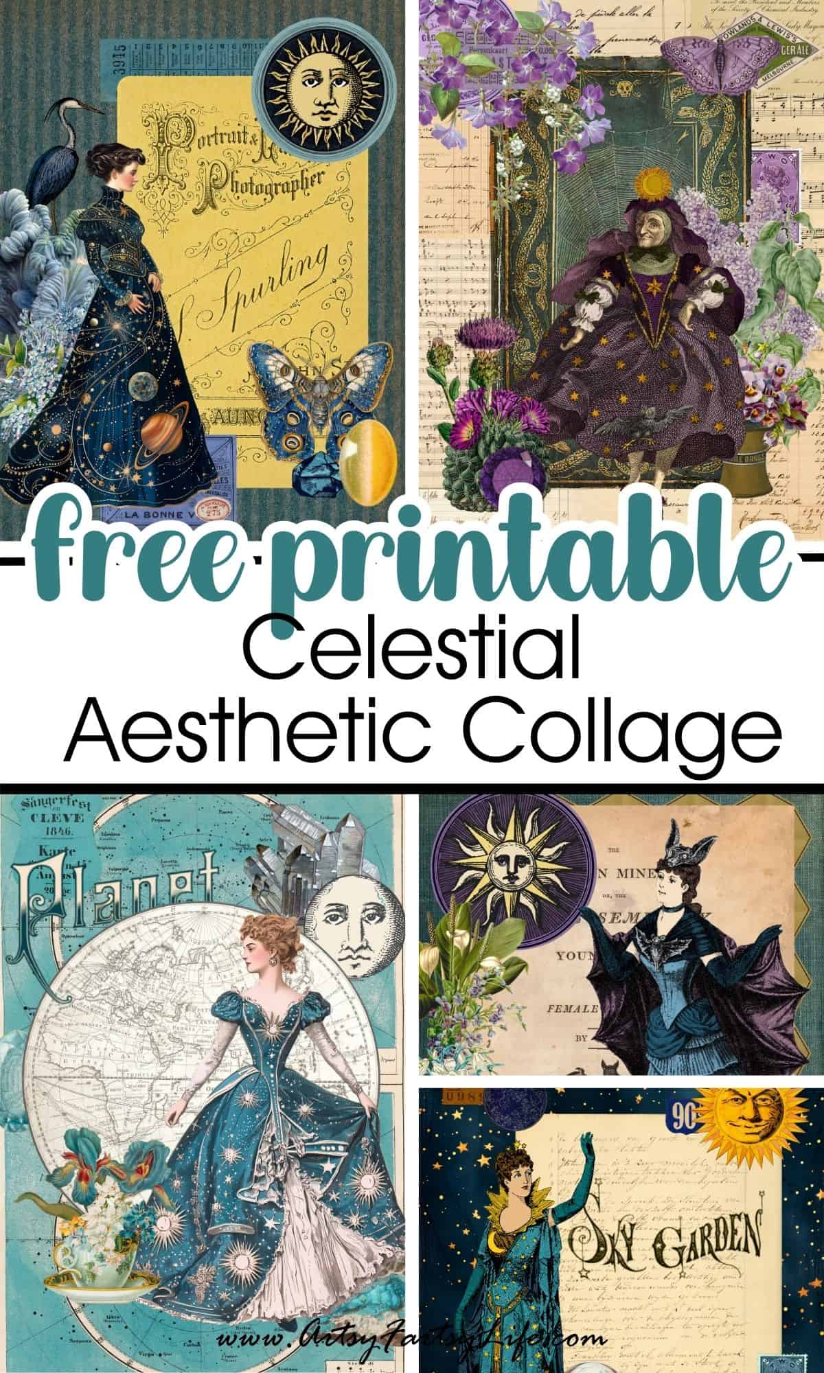 Celestial Mysticcore Aesthetic Free Printable Collage Pages