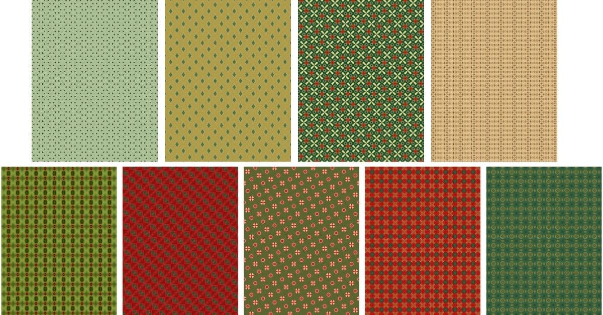 9 Mini Vintage Christmas Pattern Papers - Festive & Free! 9 Mini Vintage Christmas Pattern Papers - Festive & Free!