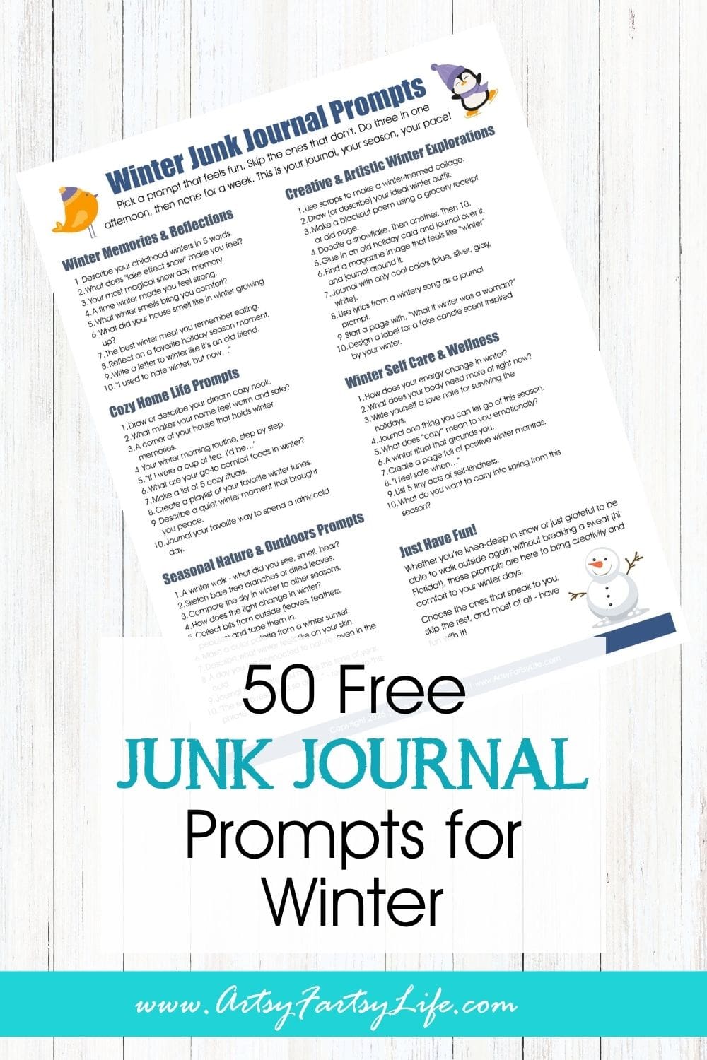 50 Cozy Winter Junk Journal Prompts to Spark Your Creativity