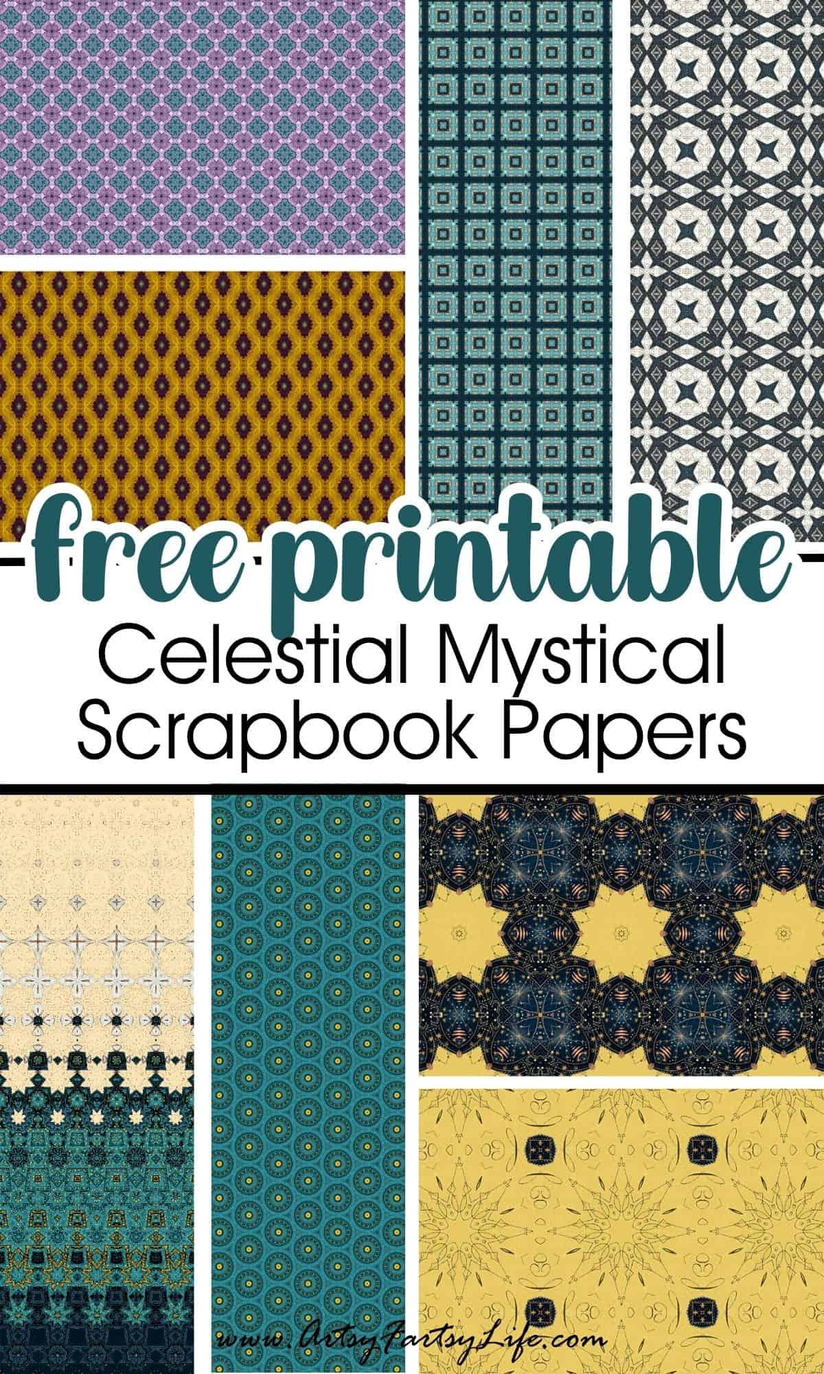 Magical Celestial Patterns - Free Printable Backgrounds for Dreamy Paper Projects
