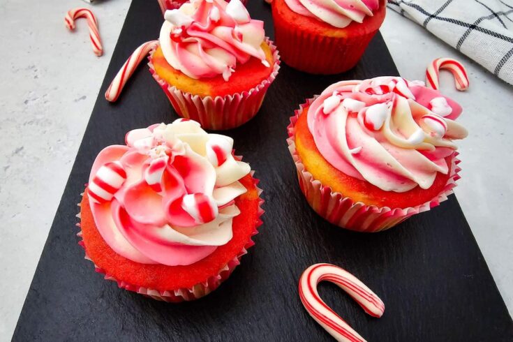 Peppermint Swirl Christmas Cupcakes (with Candy Cane Crunch!)