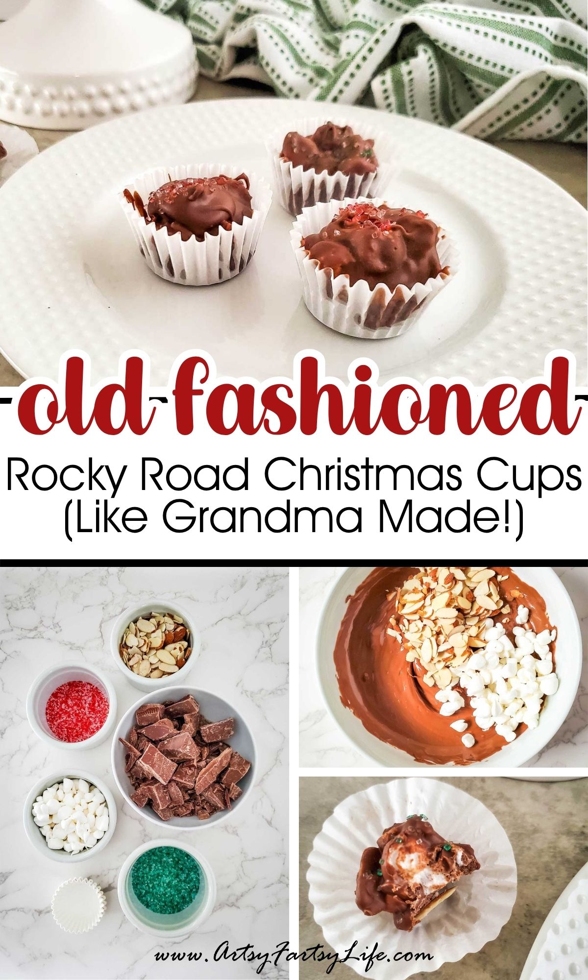 Old-Fashioned Rocky Road Christmas Cups (Just Like Grandma Made!)