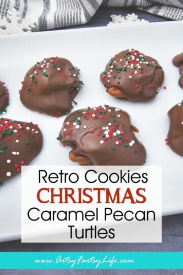 Retro Christmas Cookies - Caramel Pecan Turtles
