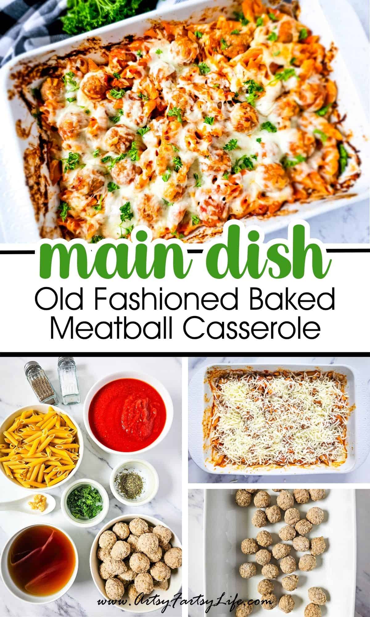 Old Fashioned Baked Meatball Casserole - Easy Weeknight Dinner!