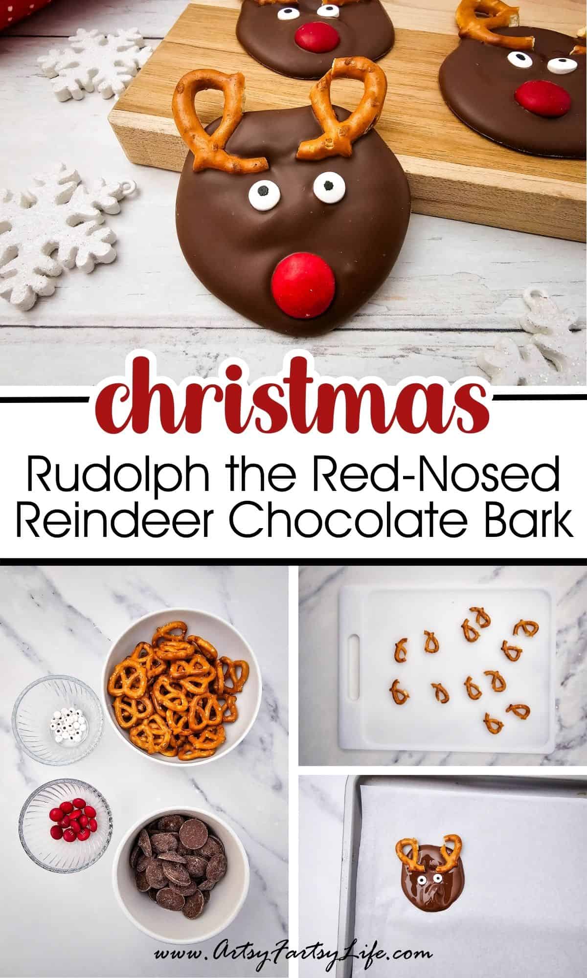 Rudolph the Red-Nosed Reindeer Chocolate Bark – The Cutest No-Bake Holiday Treat!