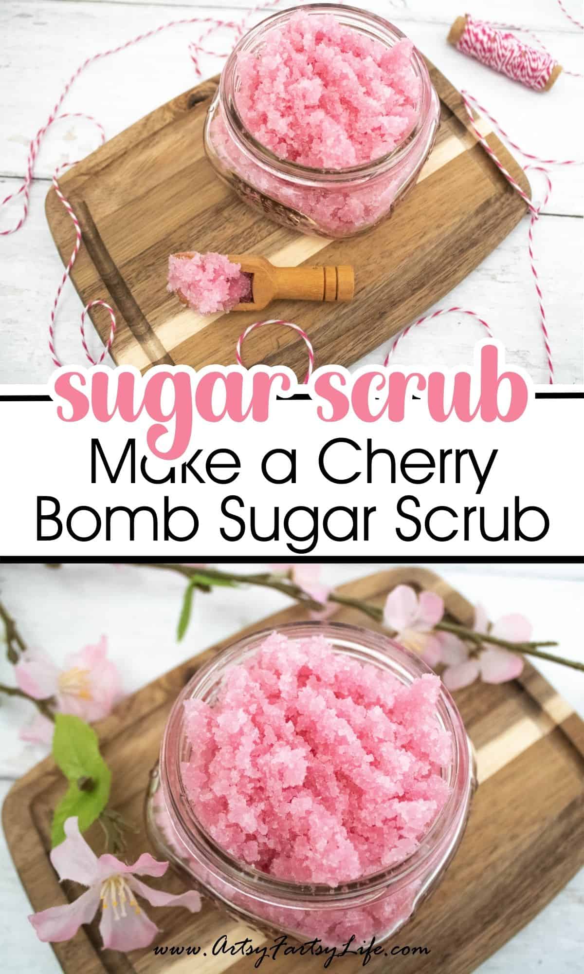 How to Make a Cherry Bomb Sugar Scrub