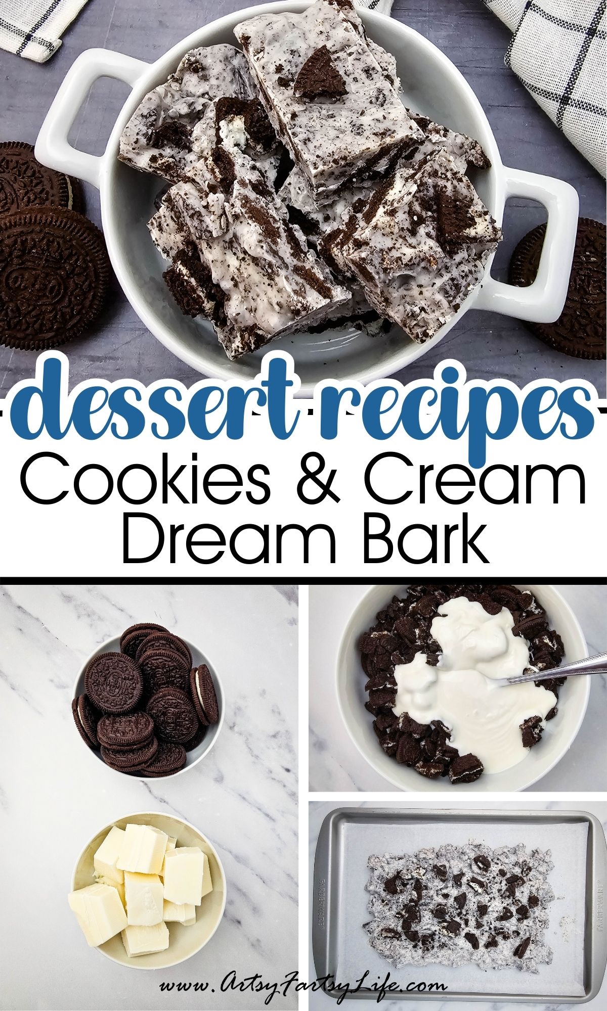 Cookies & Cream Dream Bark - The Easiest Oreo Dessert Ever!