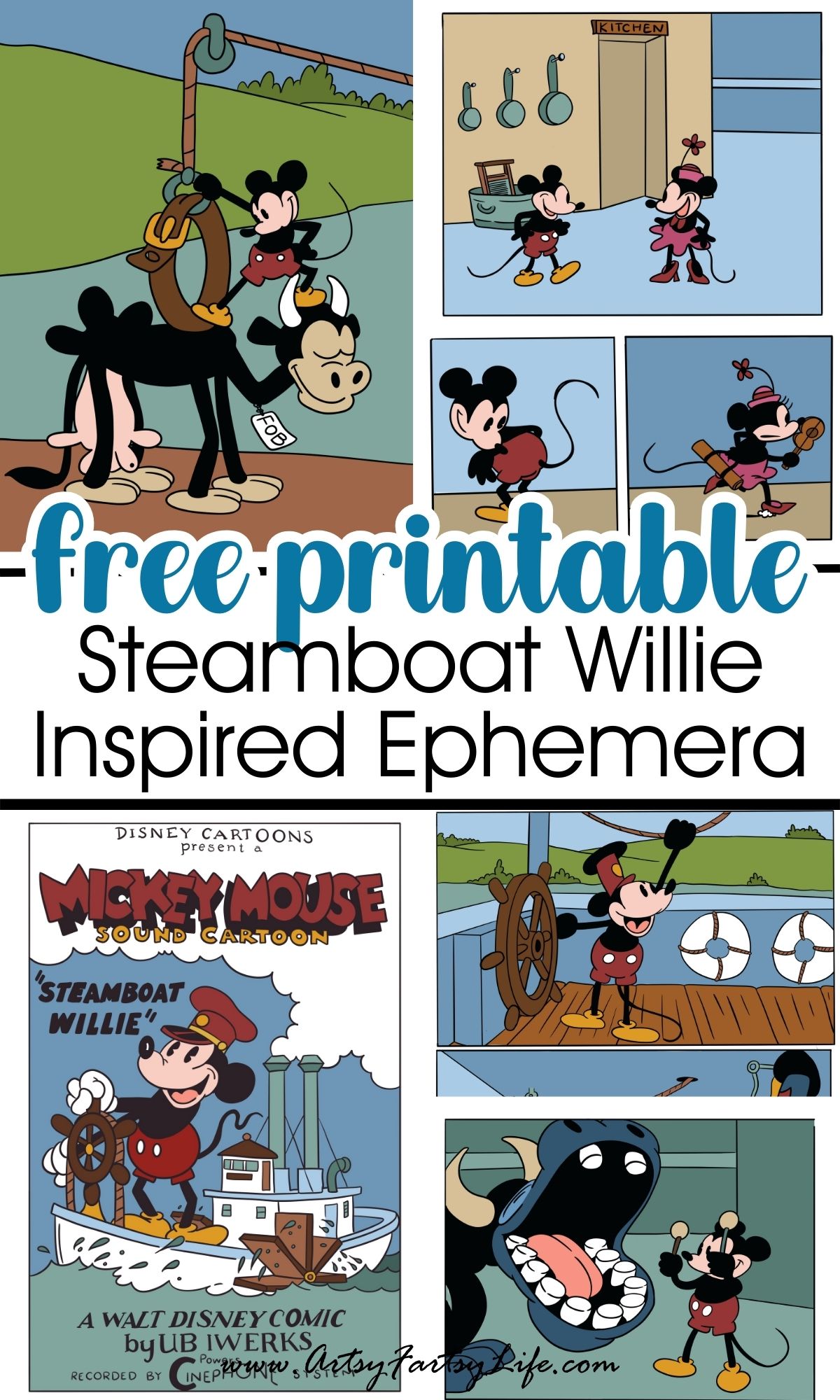 Classic Toon Treasures - Free Printable Steamboat Willie-Inspired Ephemera