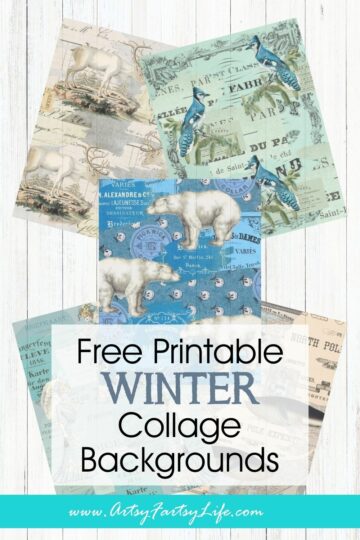 Magical Winter Journal Pages - Free Printable Collage Sheets