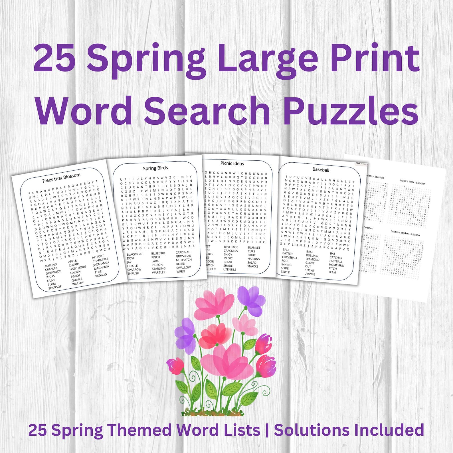 Spring Large Print Word Search Puzzle