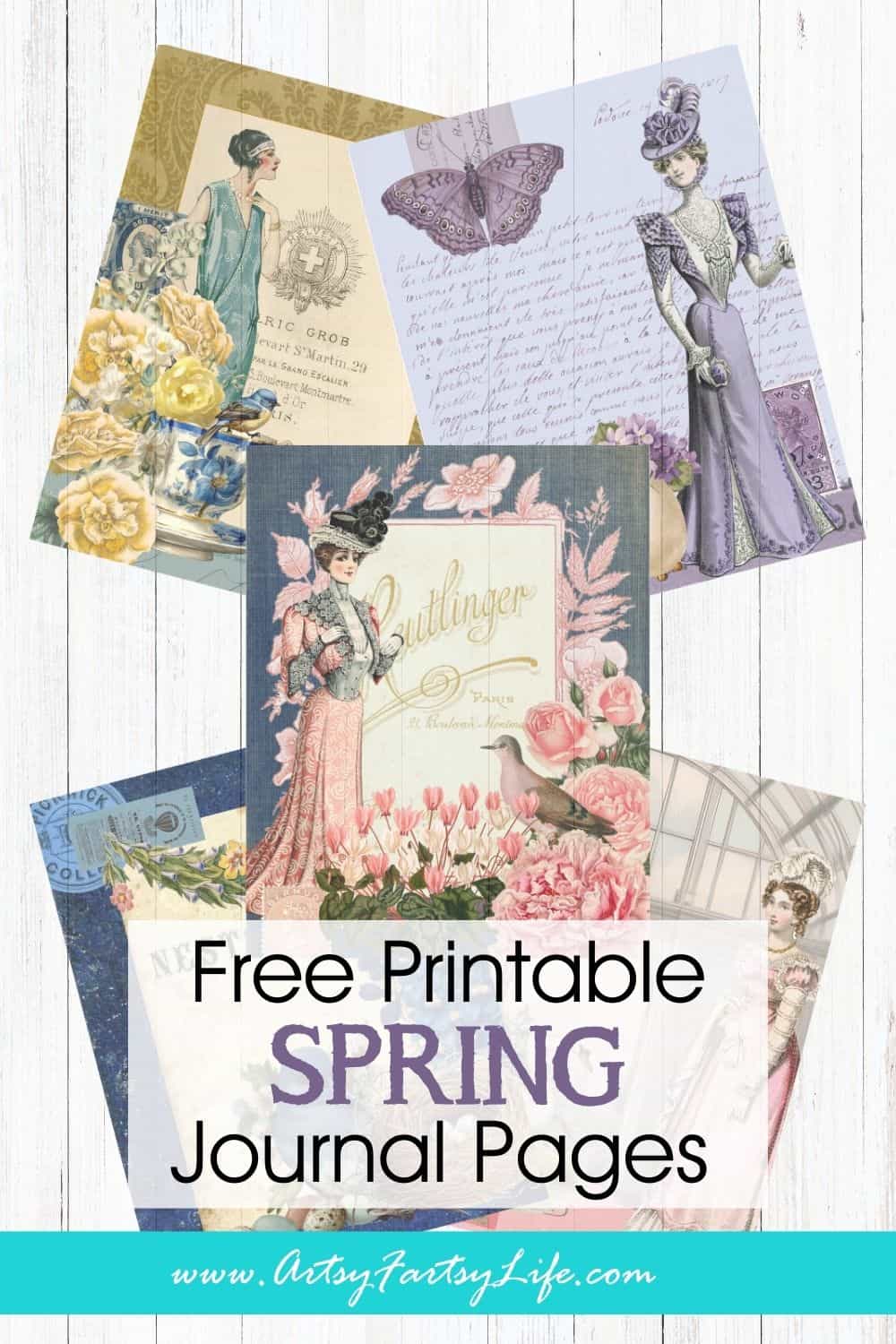 Free Spring Journal Pages with Victorian Charm & Blooming Style