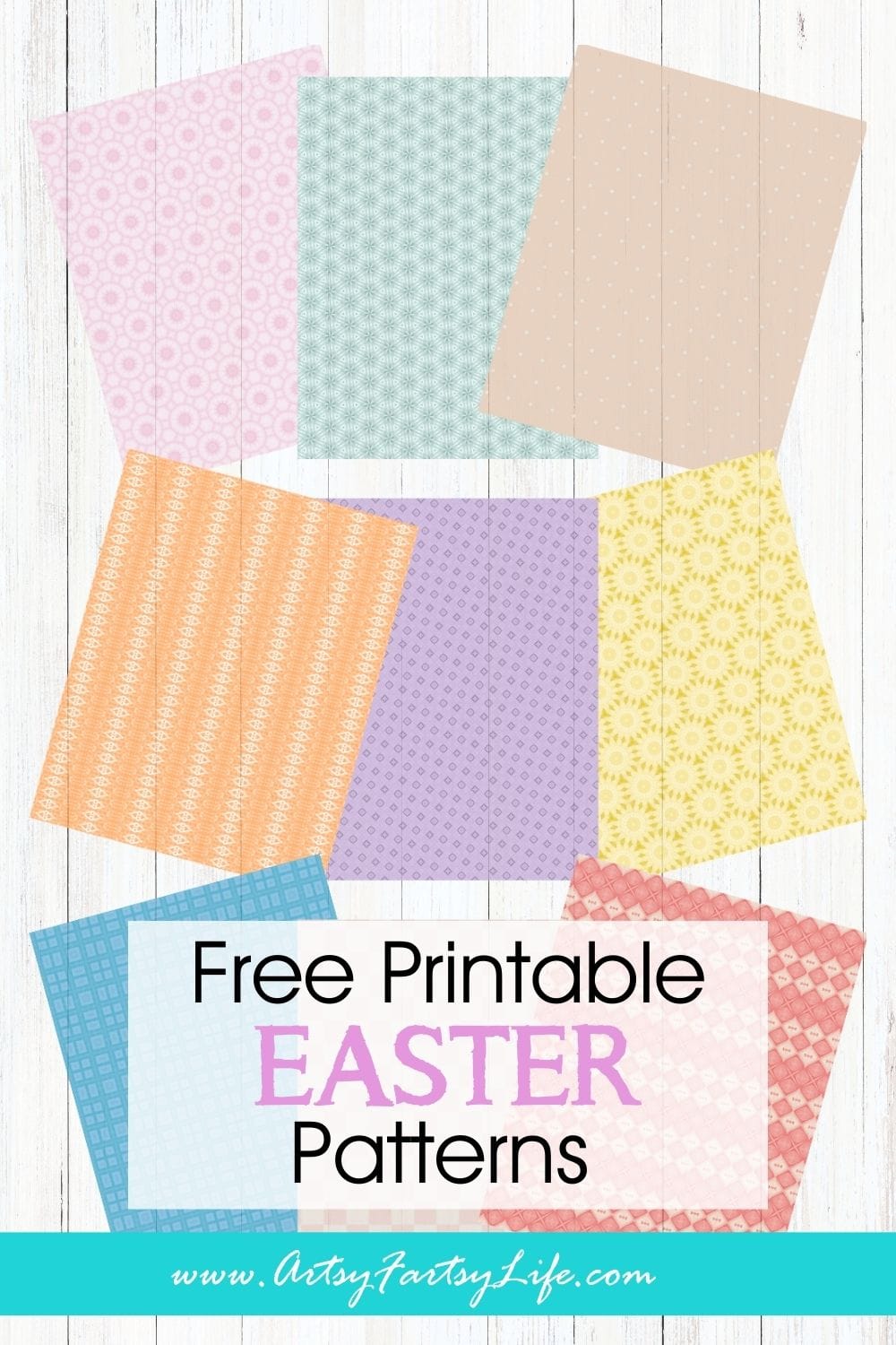 Retro Pastel Easter Scrapbook Papers - Free Printable Download
