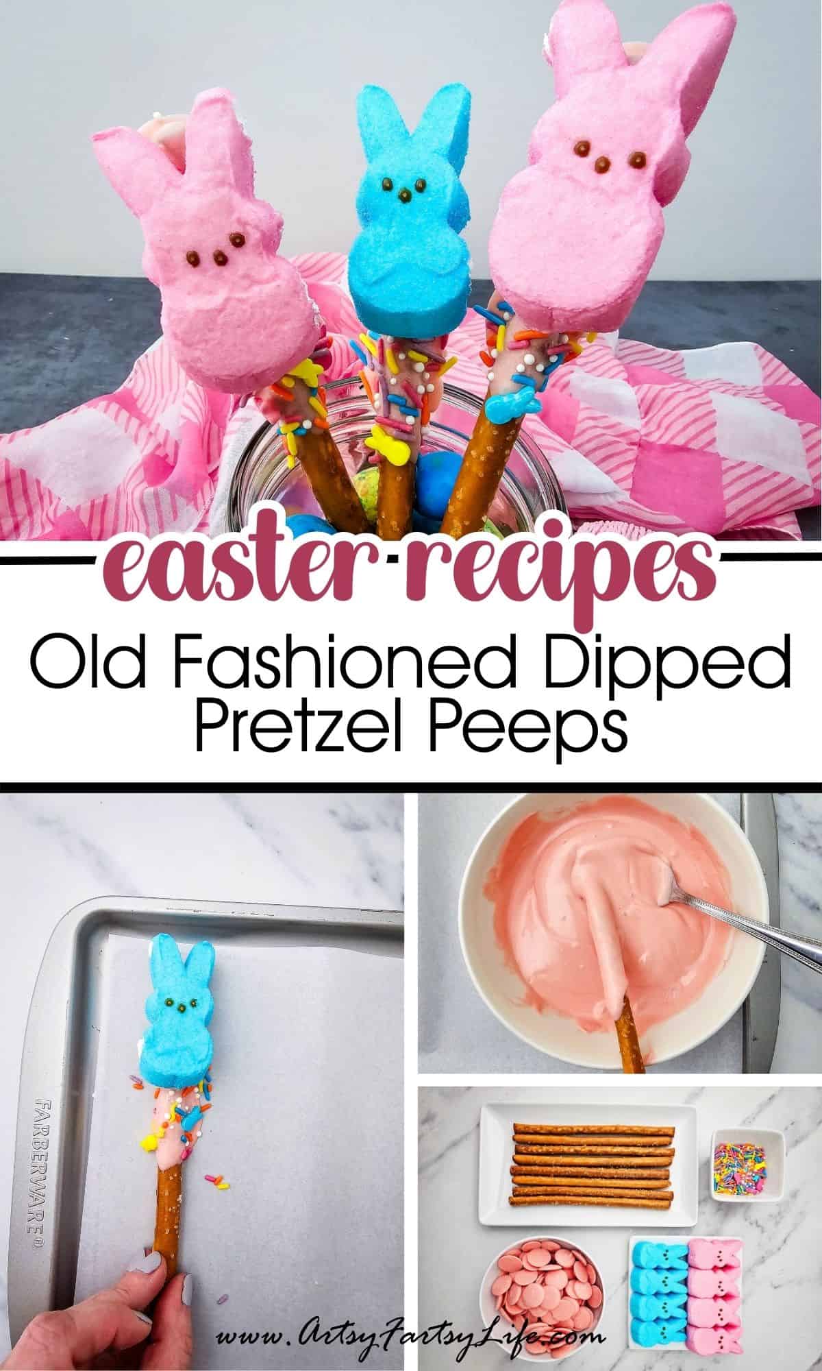 Old Fashioned Easter Candy Fun with Dipped Pretzel Peeps