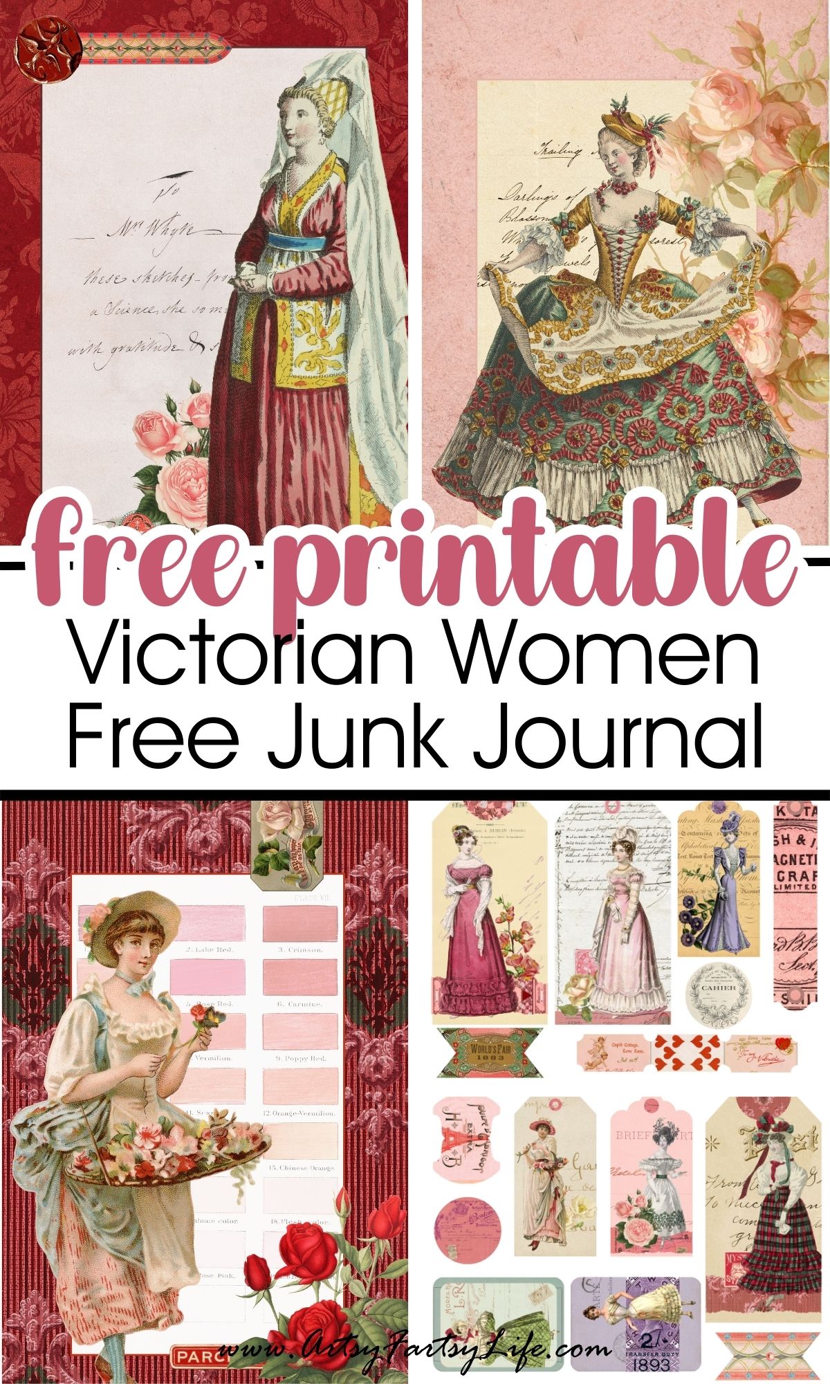 Victorian Women: A Romantic Cottage Core Vintage Free Junk Journal Printable Collection
