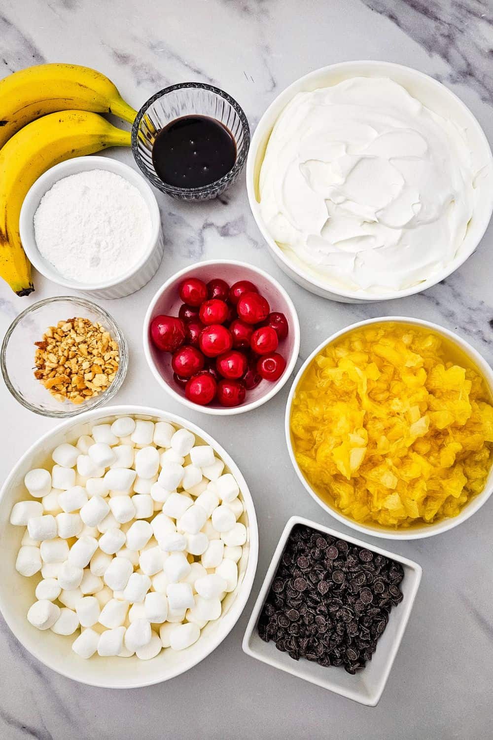 Banana Split Fluff Salad - Nostalgic, No Bake & Easy