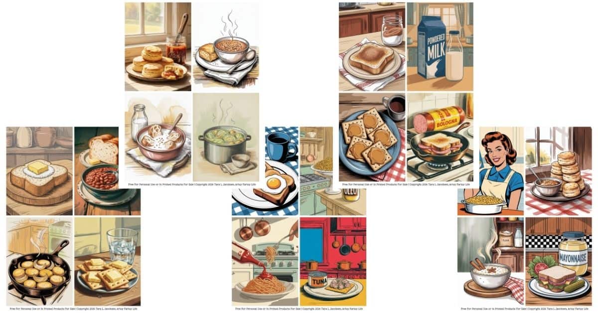 Free Frugal Foods Printables - Nostalgic Kitchen Art