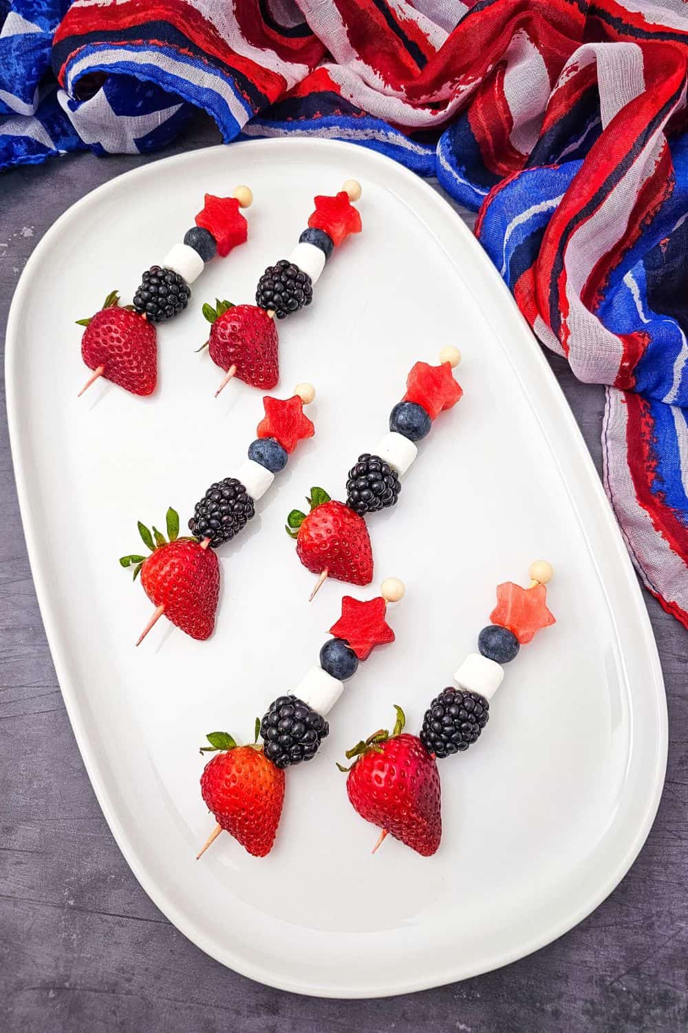 Red, White, and Blue Fruit Skewers - The Easiest 4th of July Treat You'll Make All Summer