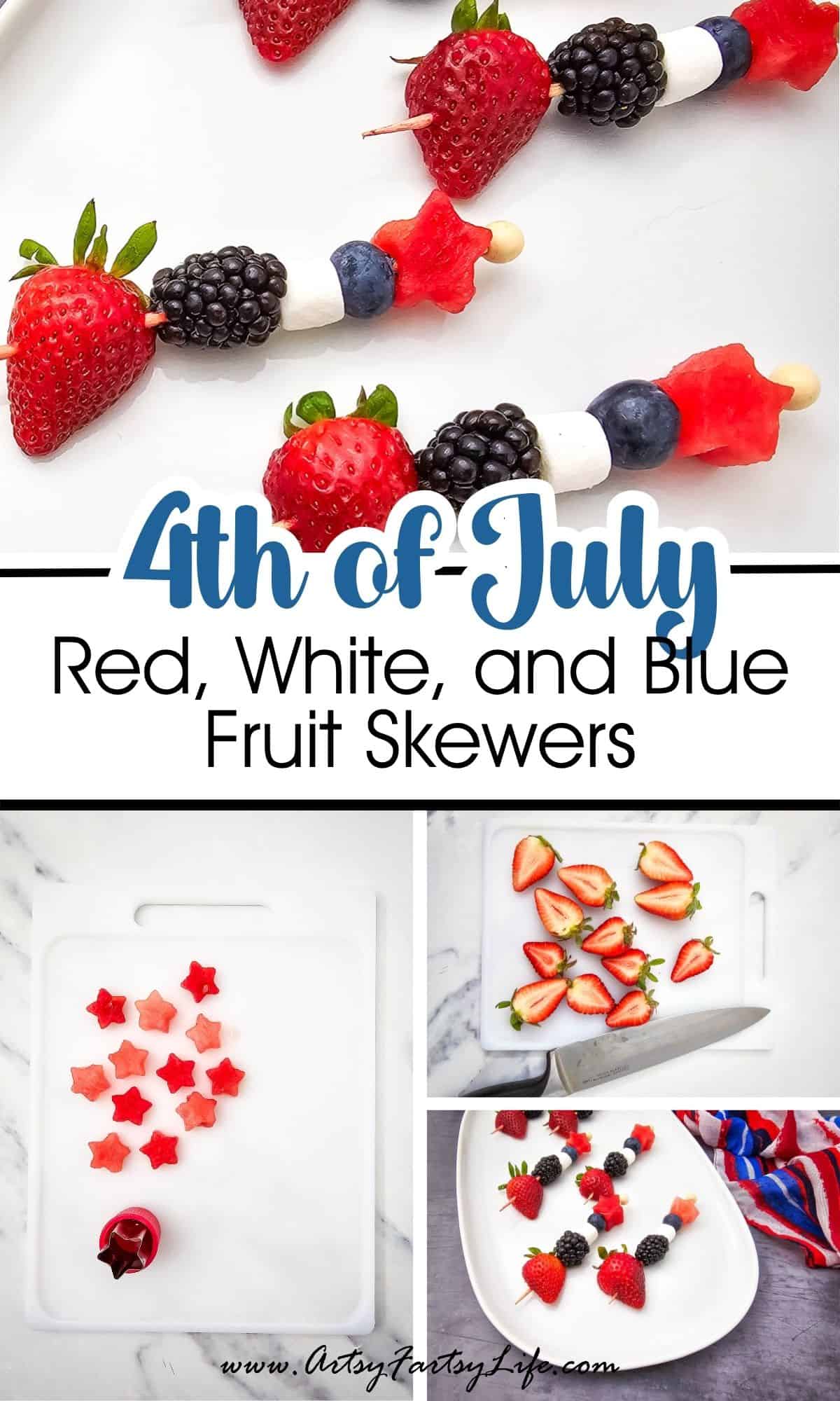 Red, White, and Blue Fruit Skewers - The Easiest 4th of July Treat You'll Make All Summer