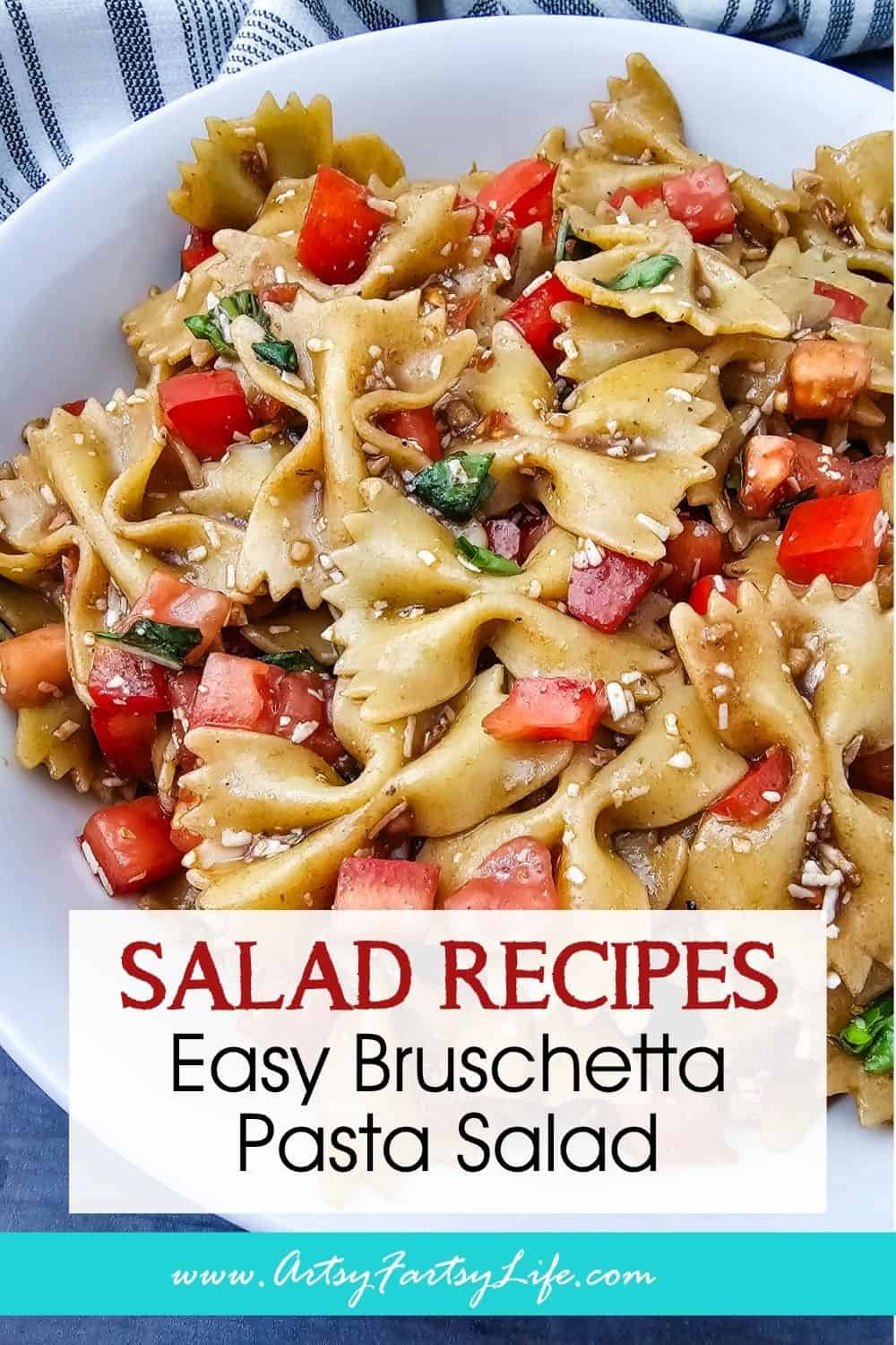 Easy Bruschetta Pasta Salad - Fresh Tomatoes, Basil, and Balsamic