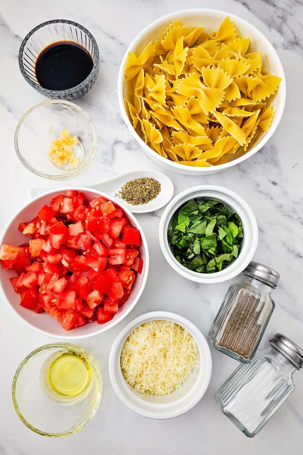 Easy Bruschetta Pasta Salad - Fresh Tomatoes, Basil, and Balsamic