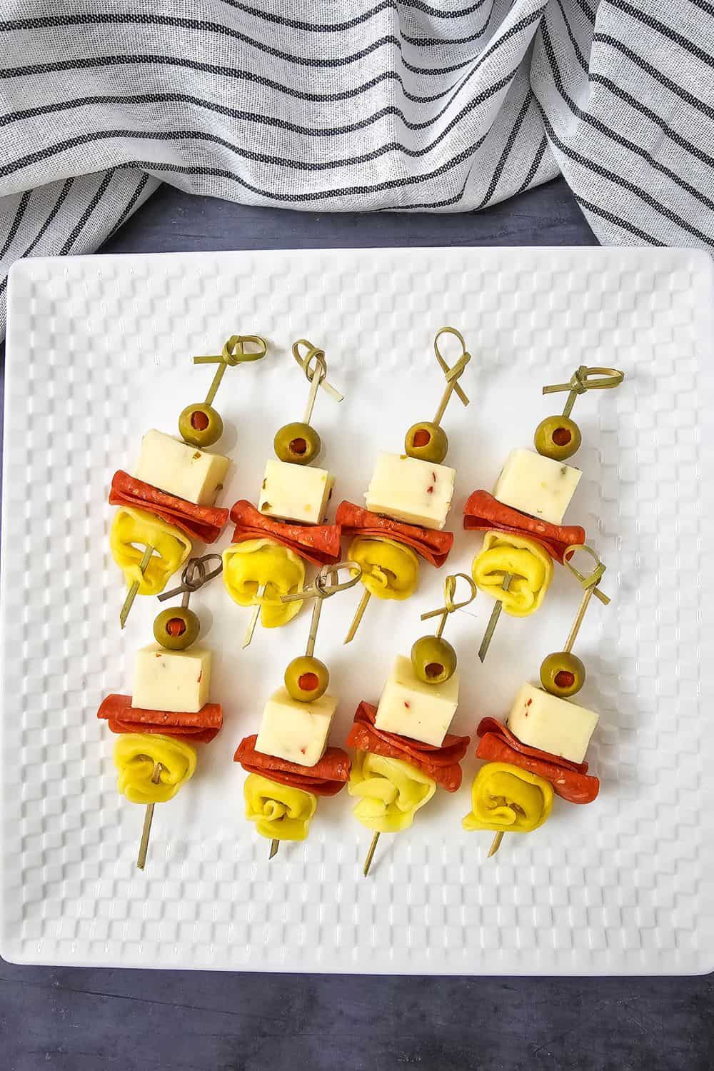 Tortellini Antipasto Skewers (Easy Party Appetizer)