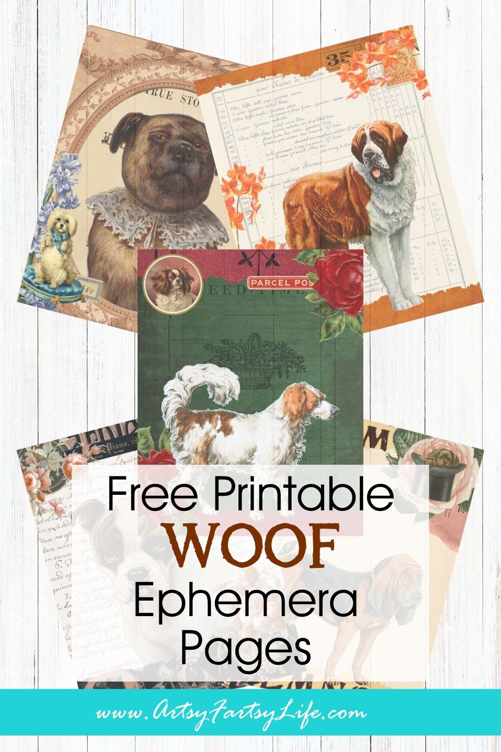 Free Vintage Dog Junk Journal Pages – Victorian Pups & Antique Ephemera