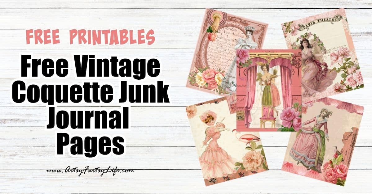 Free Coquette Junk Journal Pages - Vintage Pink Ephemera Printable ...