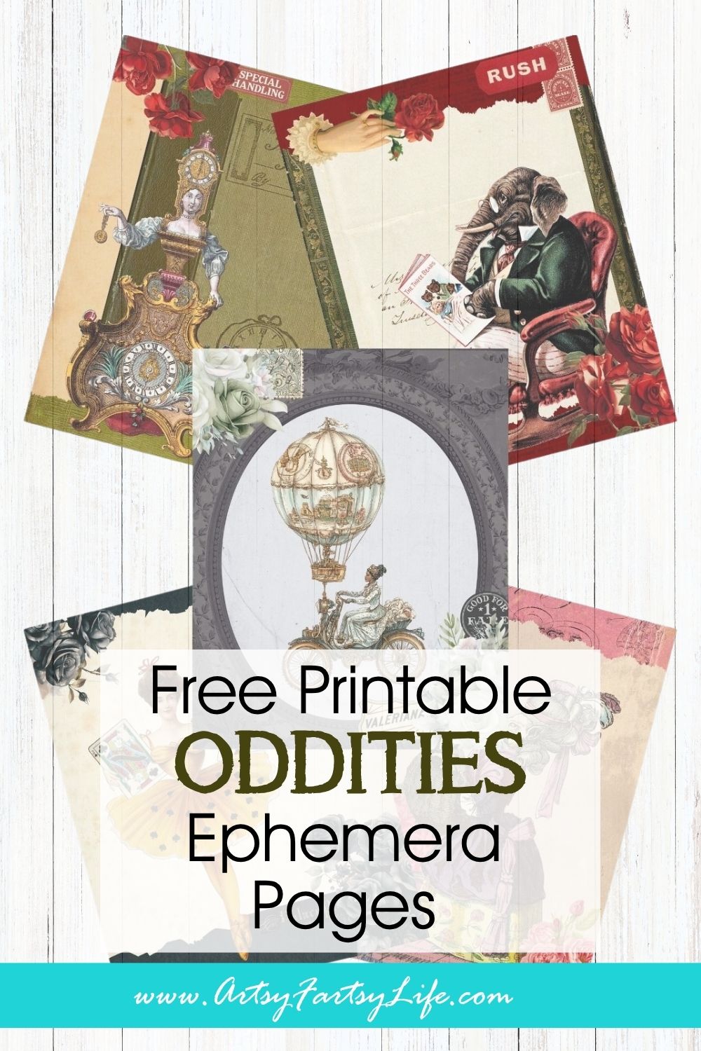 Free Enchanted Oddities Junk Journal Pages - Whimsical Victorian Ephemera Printables