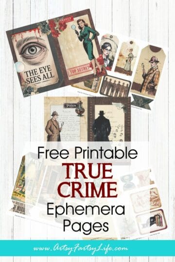 Free True Crime Junk Journal Ephemera Sheets - Vintage Detective Printables for Dark & Moody Collage