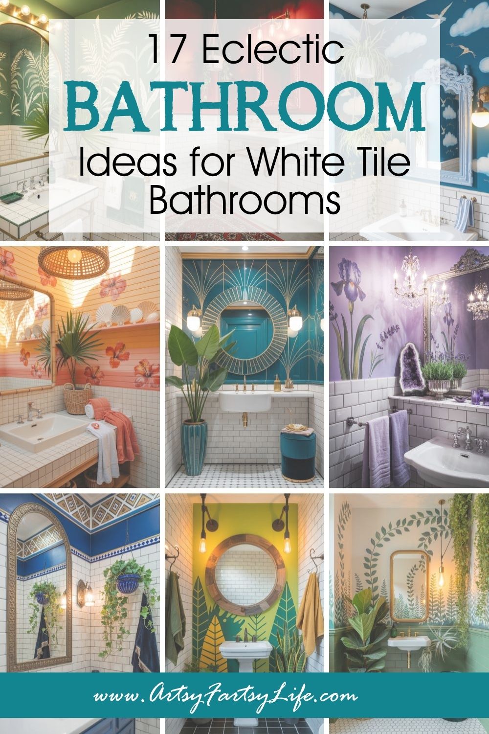 17 Eclectic Bathroom Ideas for White Tile Bathrooms