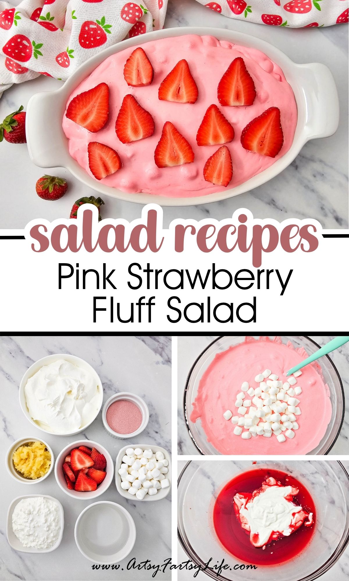 Pink Strawberry Fluff Salad - An Old Fashioned Favorite