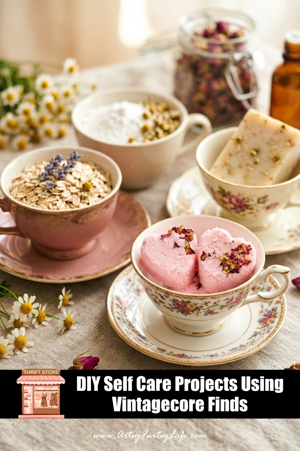 DIY Self Care Projects Using Vintagecore Finds: Thrift Store Treasures for a Cozy Self-Care Sanctuary