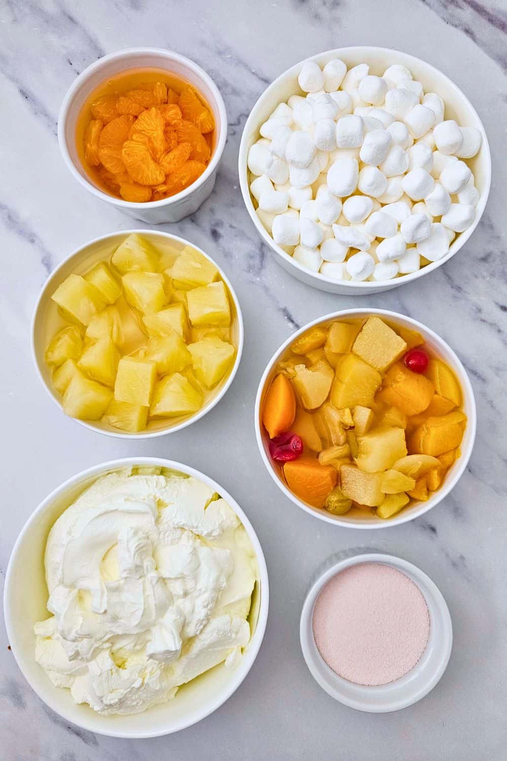 Creamy Hawaiian Fruit Salad With Orange Jello and Sour Cream