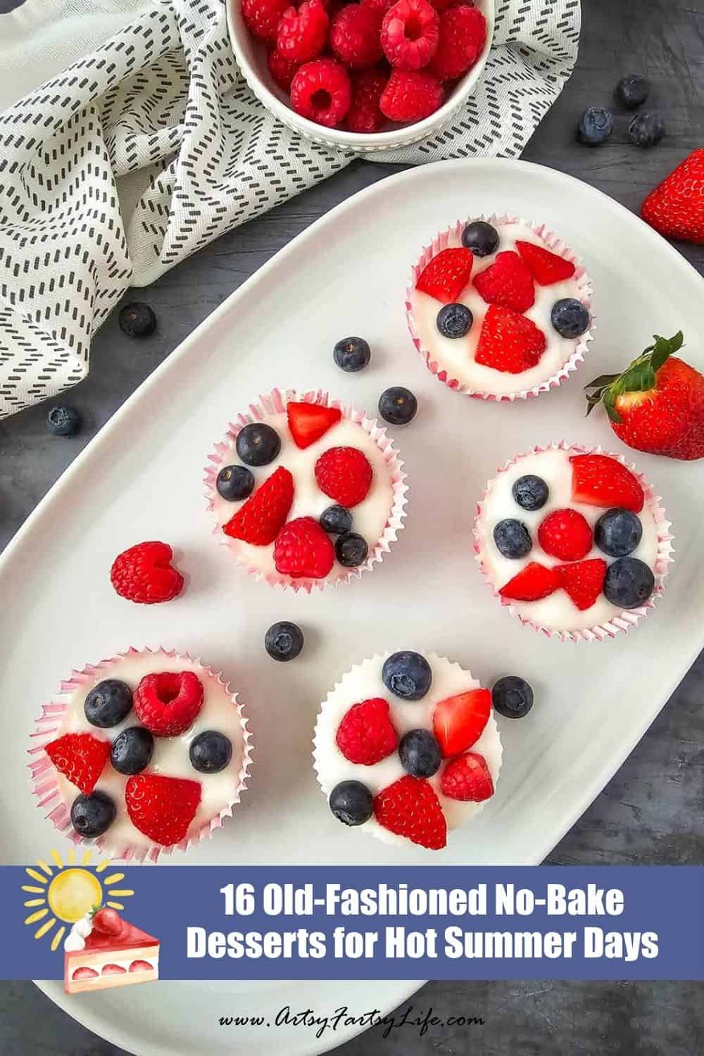 Frozen Berry Cups - No Bake Healthy Dessert Recipes 