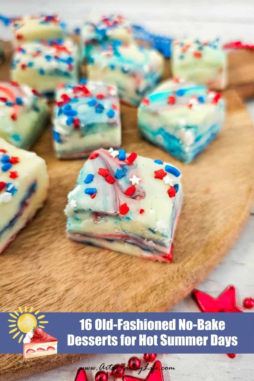 Easy Patriotic Red, White & Blue Fudge (No-Bake Dessert!) 