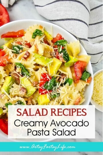 Creamy Avocado Pasta Salad with Crispy Bacon and Fresh Basil