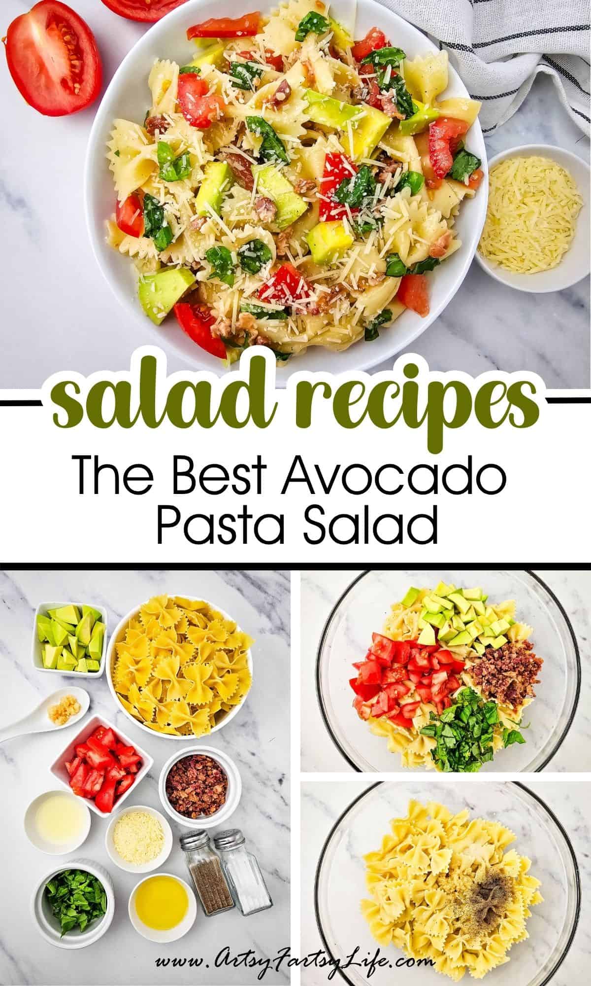 Creamy Avocado Pasta Salad with Crispy Bacon and Fresh Basil