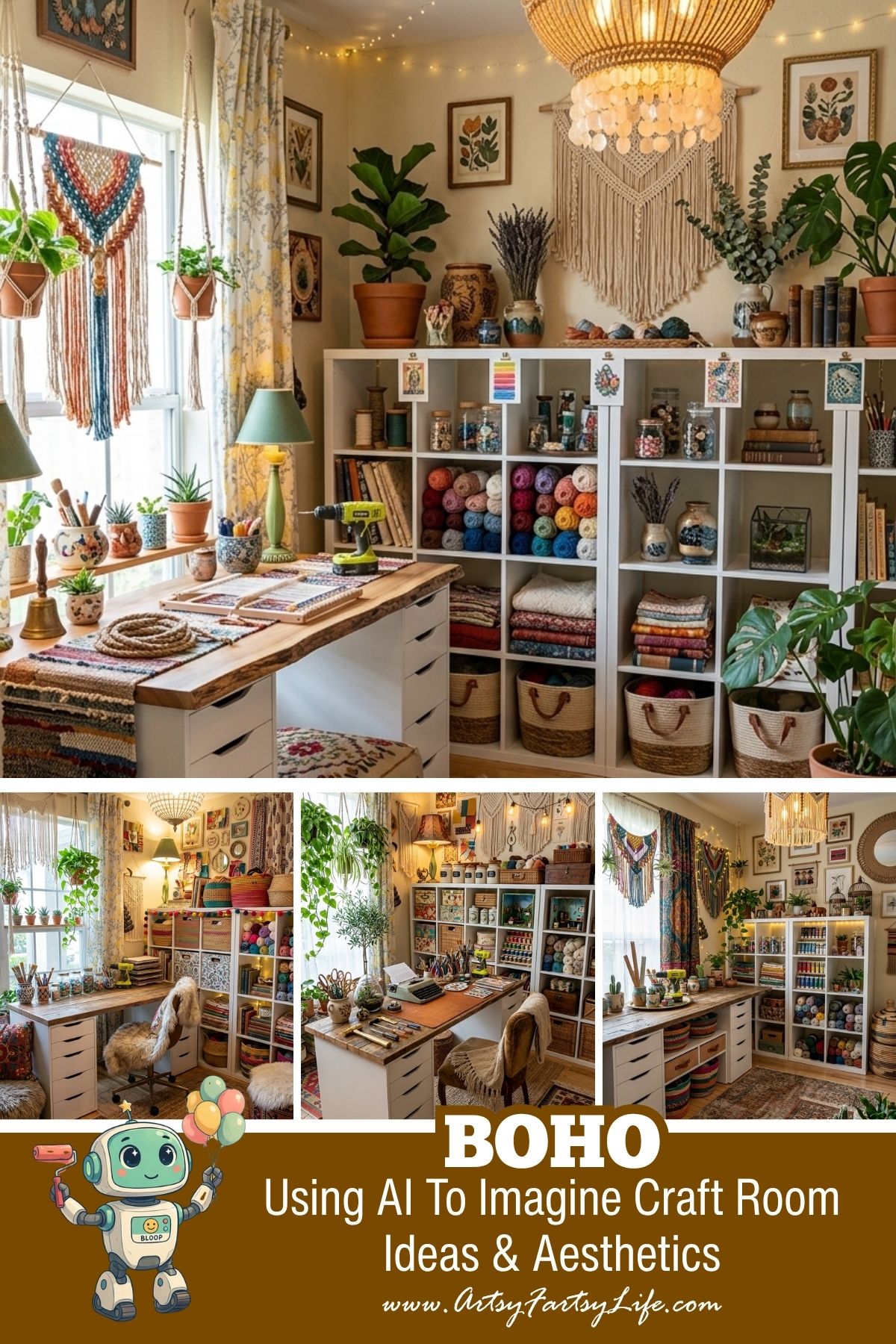 Boho - Using AI To Imaging Craft Room Ideas & Aesthetics