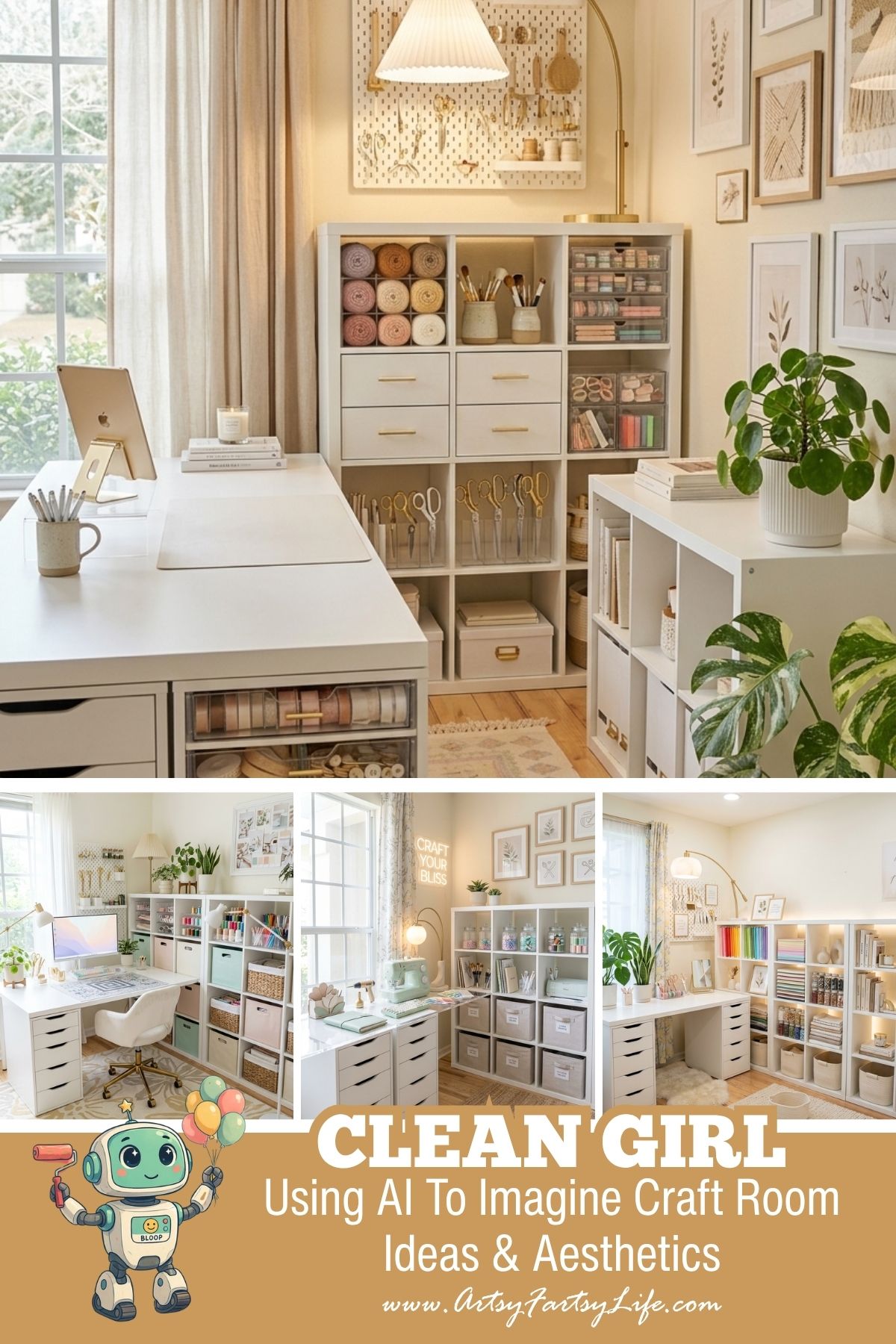 Clean Girl - Using AI To Imaging Craft Room Ideas & Aesthetics