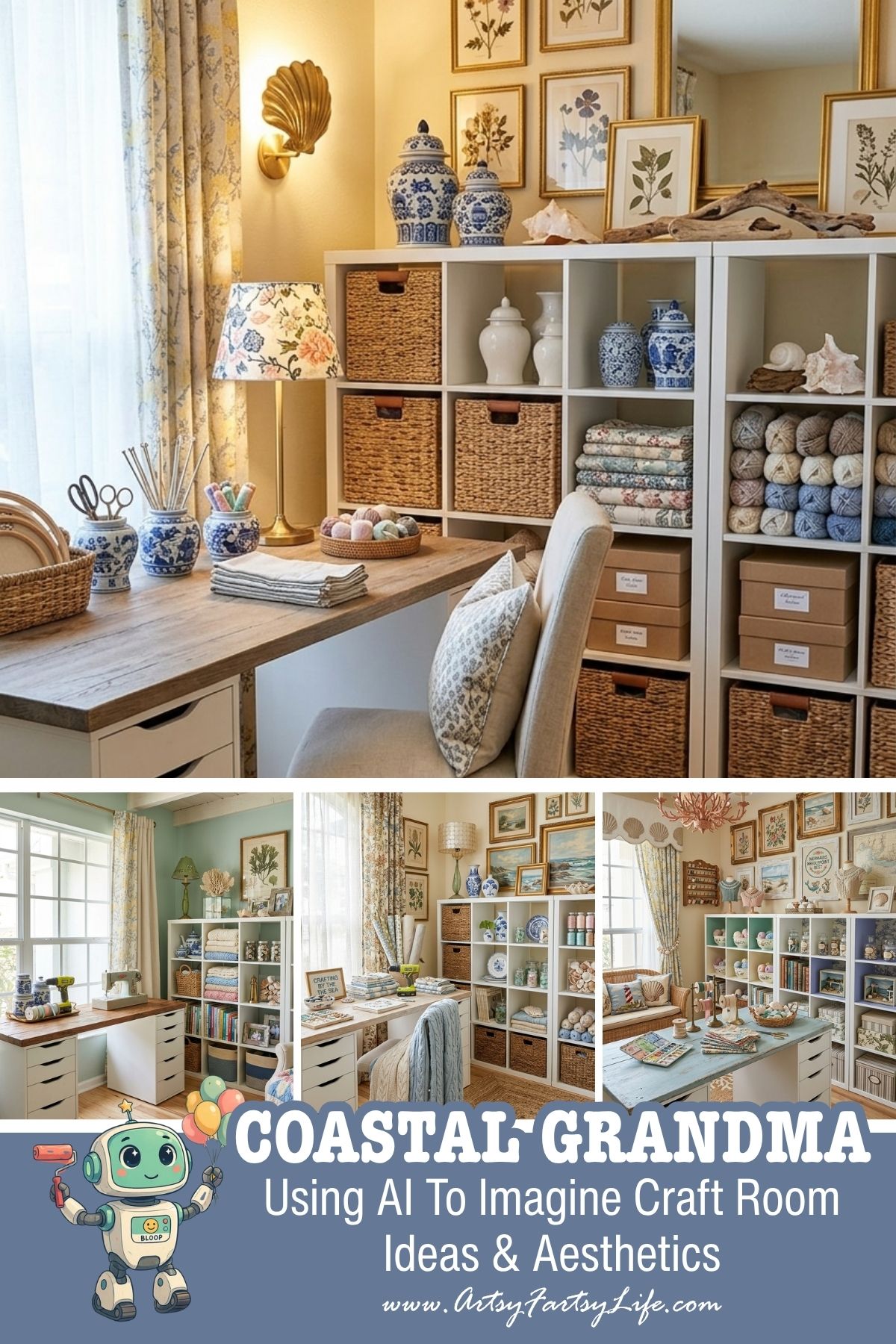 Coastal Grandma - Using AI To Imaging Craft Room Ideas & Aesthetics