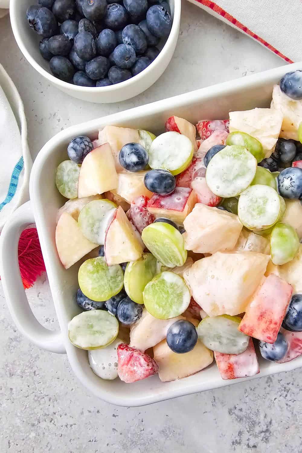 Old-Fashioned Creamy Fruit Salad Made a Little Lighter