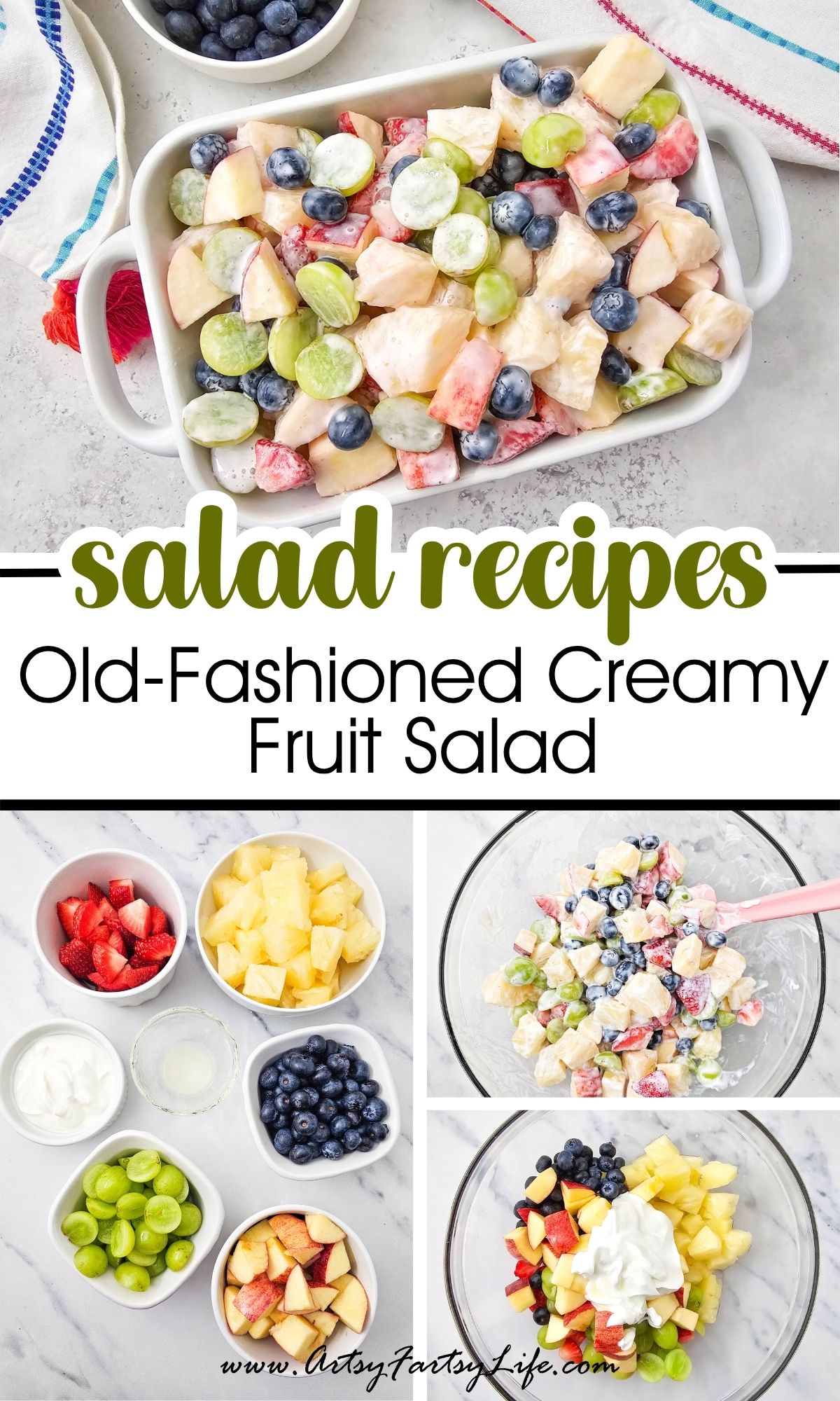 Old-Fashioned Creamy Fruit Salad Made a Little Lighter