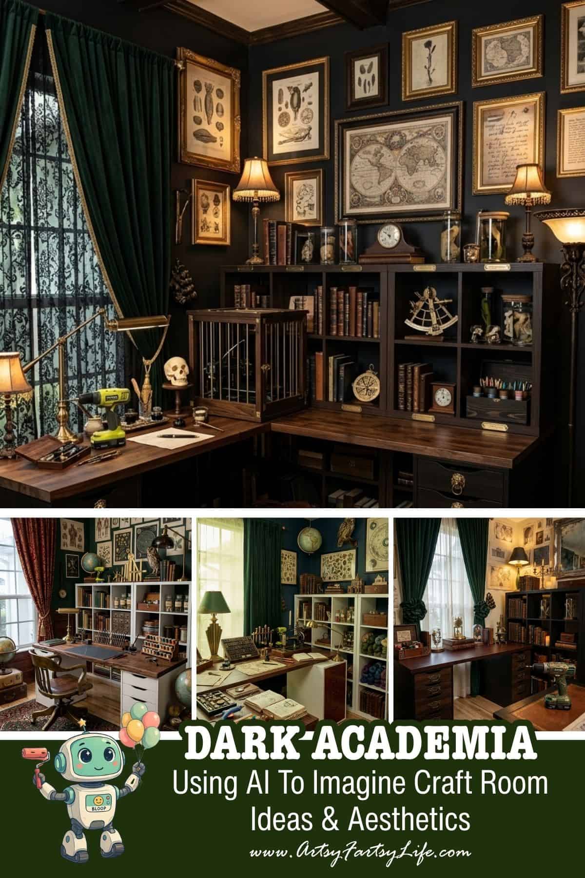 Dark Academia - Using AI To Imaging Craft Room Ideas & Aesthetics