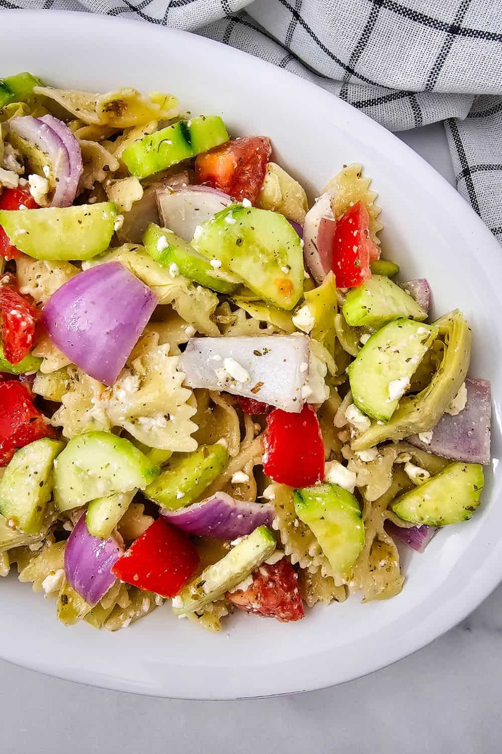 Fresh, Bright, and So Easy Feta and Artichoke Greek Pasta Salad